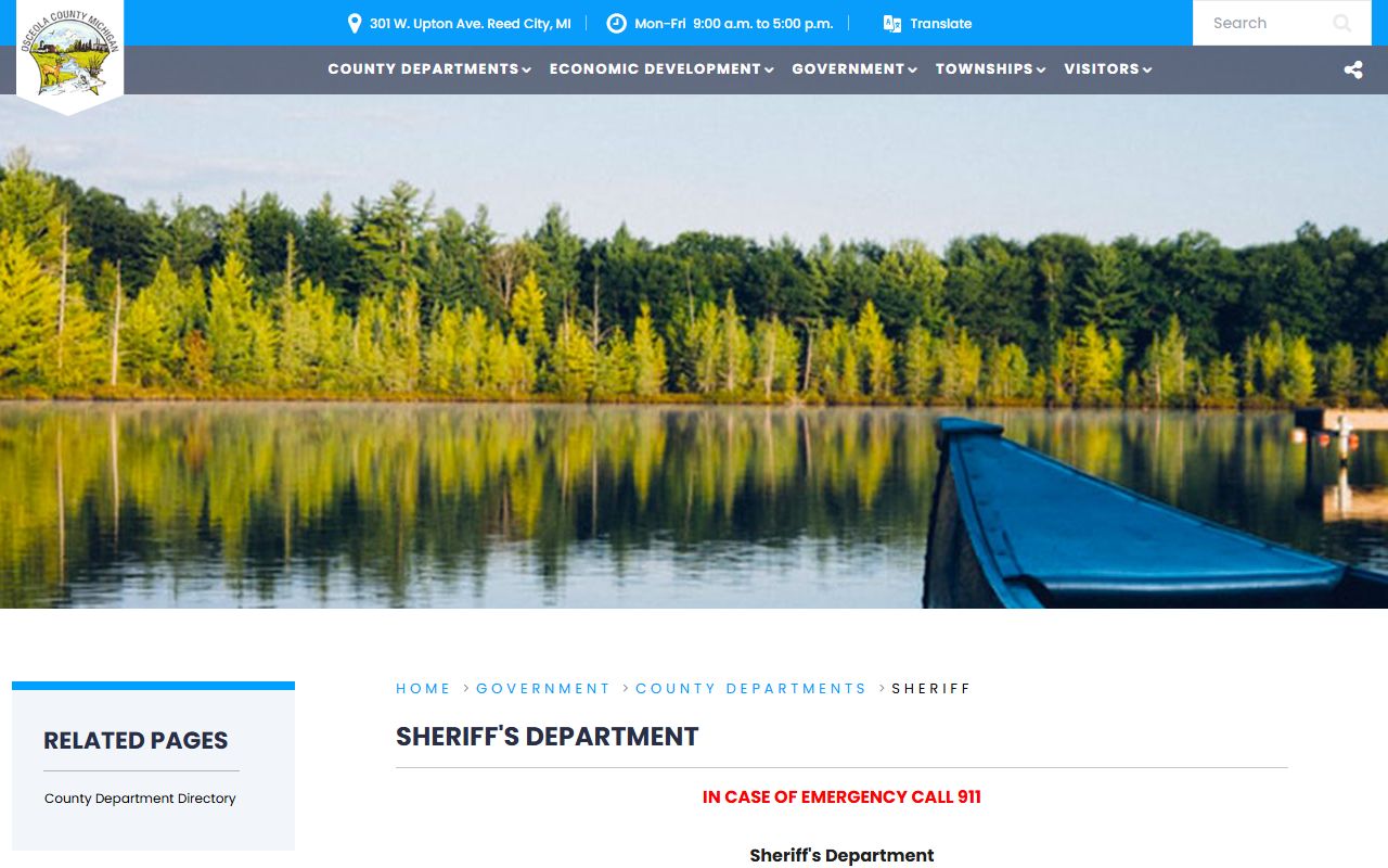 Osceola County inmate population sheriff page and jail service links
